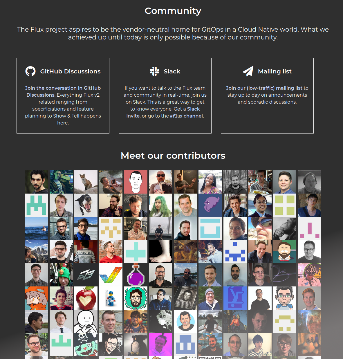 Contributors section